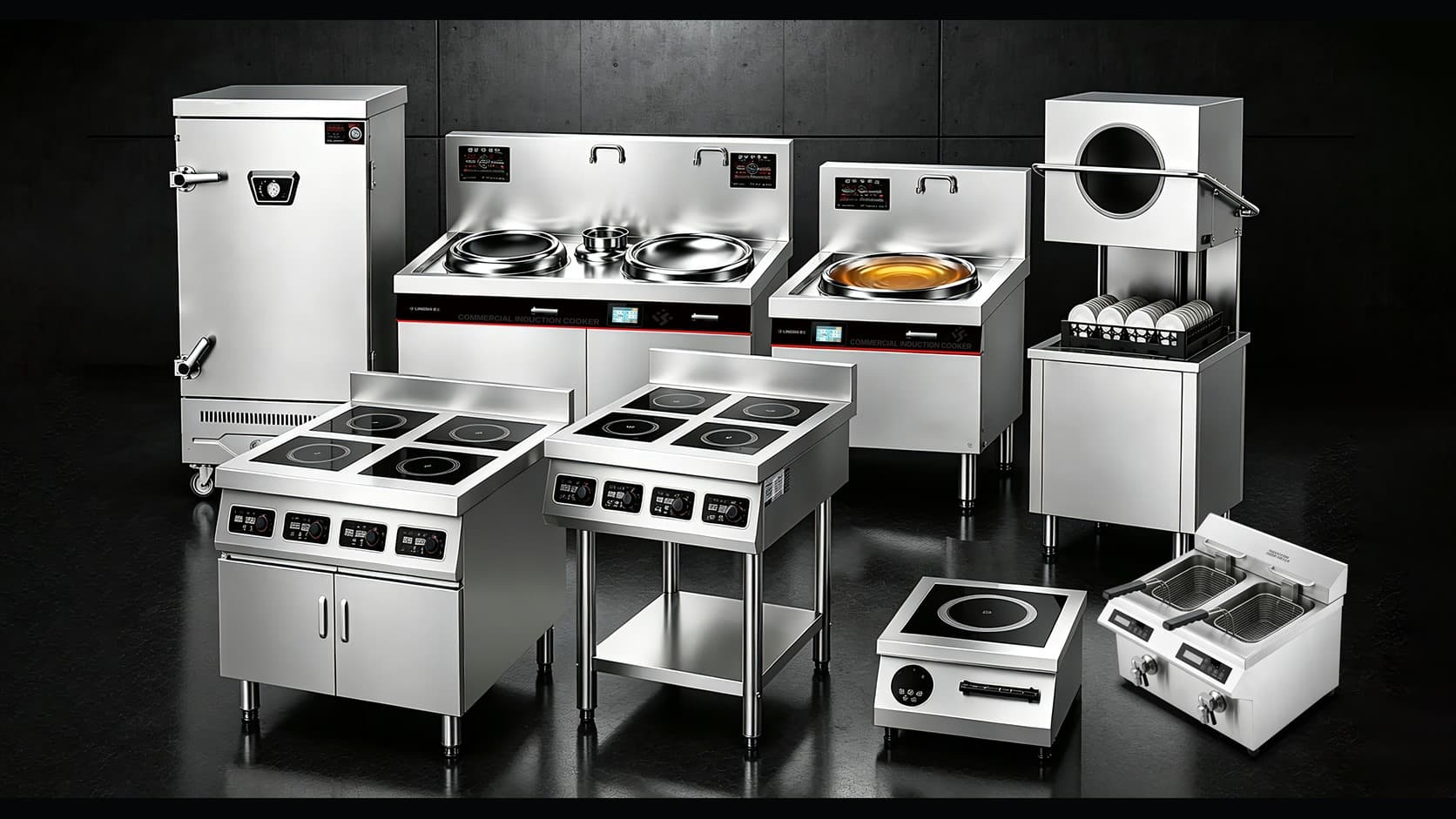 LINGSHI commercial induction and professional kitchen equipment range